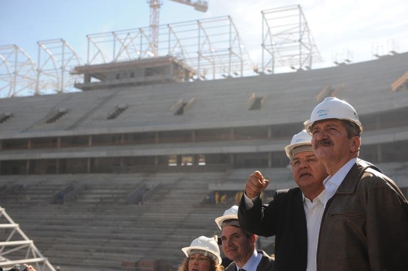 Rebelo visitou obras da Arena do Gr&ecirc;mio