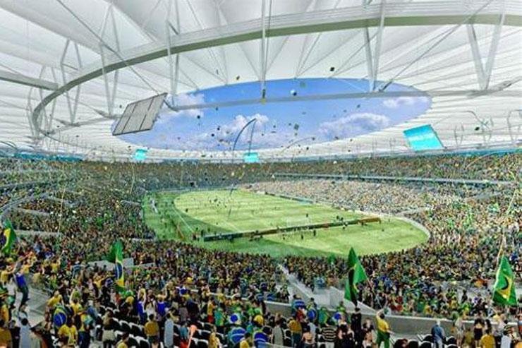 Est&aacute;dio ser&aacute; decorado com assentos brancos, azuis e amarelos