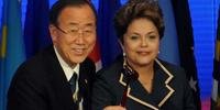 Ban Ki-Moon e Dilma Rousseff durante o encerramento da Rio+20