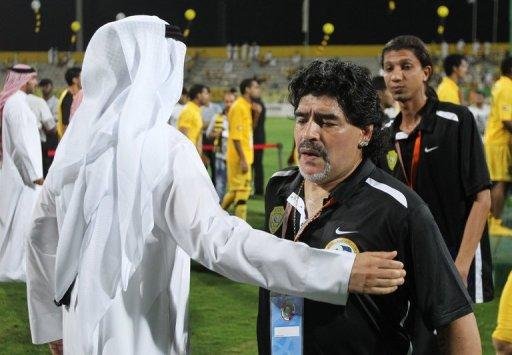 Maradona n&atilde;o conseguiu nenhum t&iacute;tulo em sua temporada nos Emirados &Aacute;rabes
