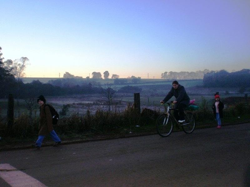 Santa Rosa teve geada ao amanhecer