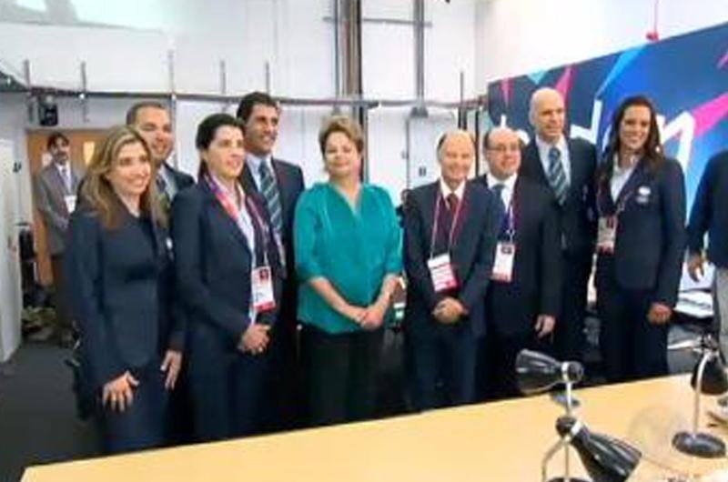 Dilma conhece bastidores da Record na Olimp&iacute;ada de Londres