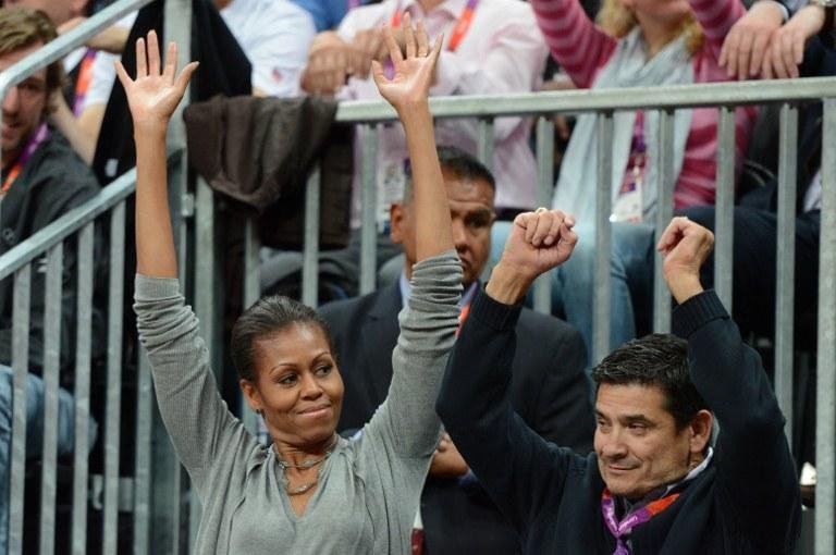 Primeira-dama americana, Michelle Obama, estava na torcida pela sele&ccedil;&atilde;o dos EUA