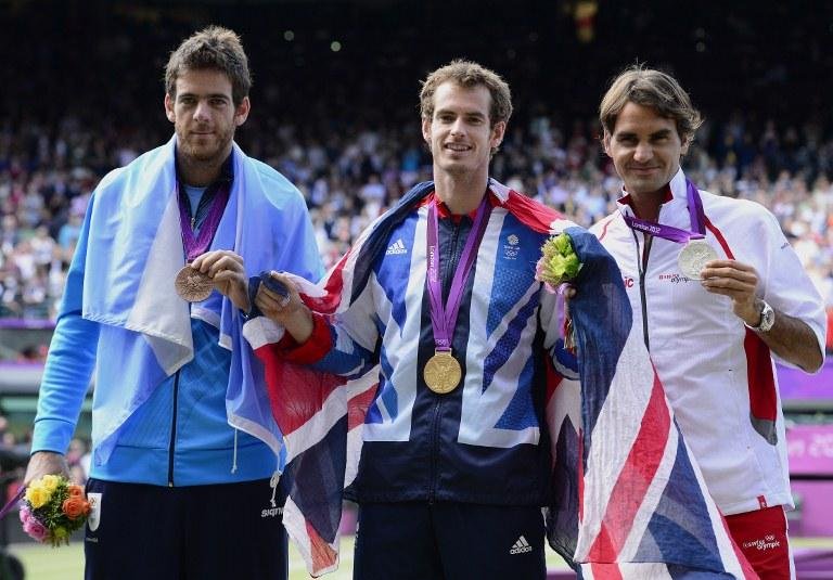 Del Potro, Murray e Federer conquistaram bronze, ouro e prata em Londres