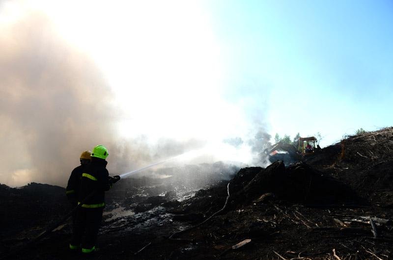 Bombeiros usam espuma para controlar focos de inc&ecirc;ndio em terreno de Gravata&iacute;
