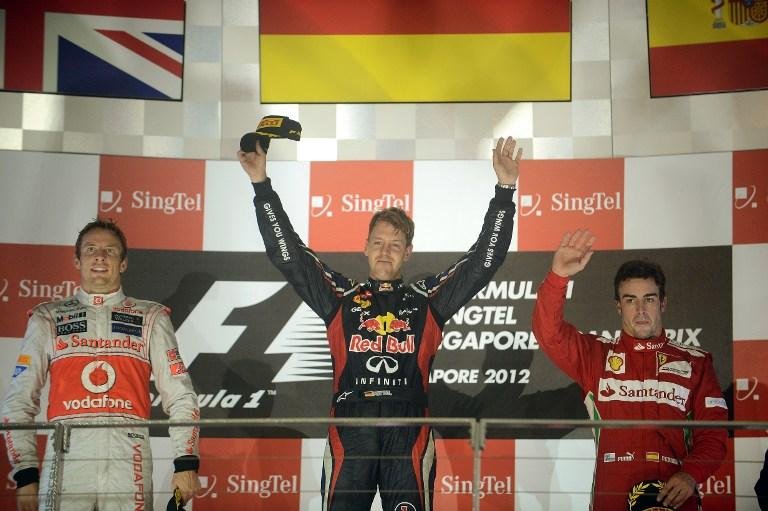 P&oacute;dio do GP de Cingapura