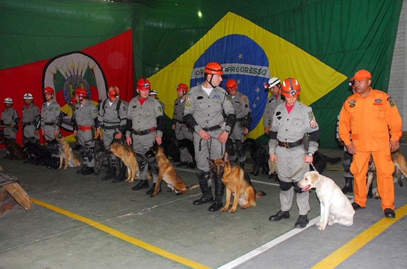 BM forma adestradores de c&atilde;es de salvamento em curso in&eacute;dito