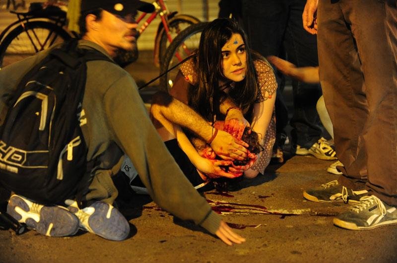 Manifestante ficou ferido em confronto