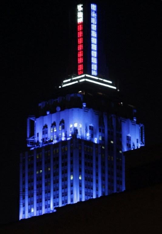 Empire States fica iluminado de azul ap&oacute;s vit&oacute;ria de Obama