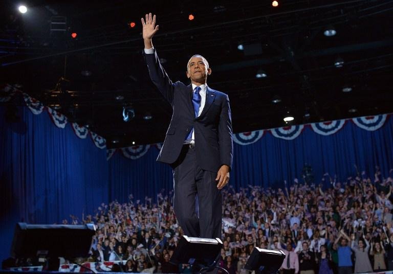 Obama sobe ao palco para fazer discurso de vit&oacute;ria
