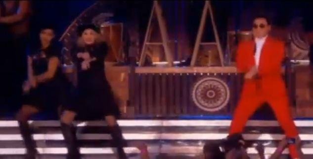 Madonna e Psy dan&ccedil;am coreografia do hit coreano