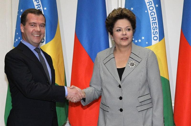 Dmitry Medvedev recebeu a presidente Dilma Rousseff na R&uacute;ssia