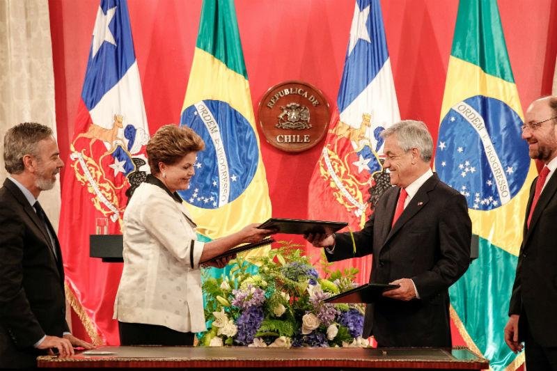 Dilma assinou acordos bilaterais com presidente do Chile