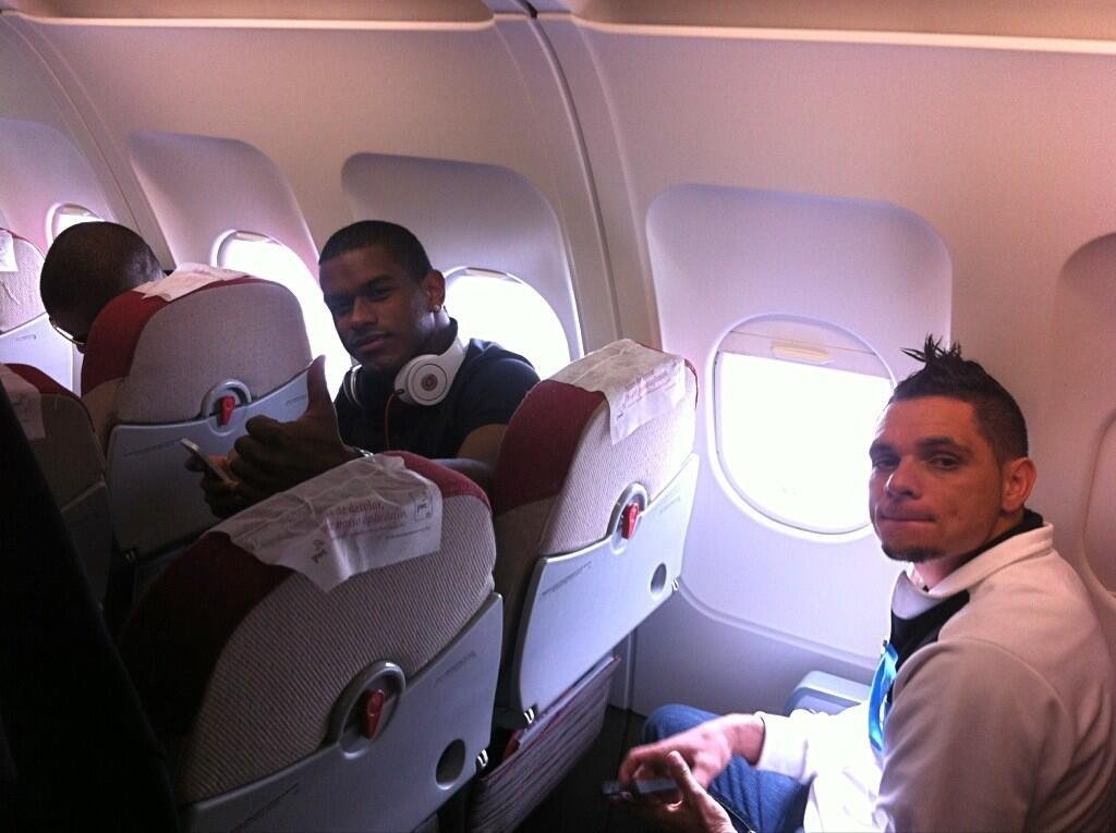 Fernando e Par&aacute; no voo do Gr&ecirc;mio 