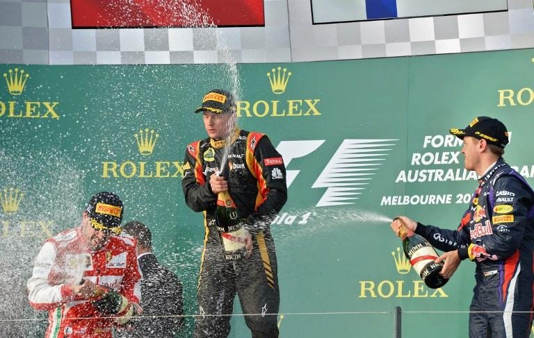 Alonso, Raikkonen e  Vettel formaram o p&oacute;dio
