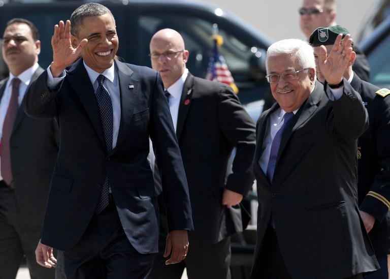 Barack Obama foi recebido por Mahmud Abbas 