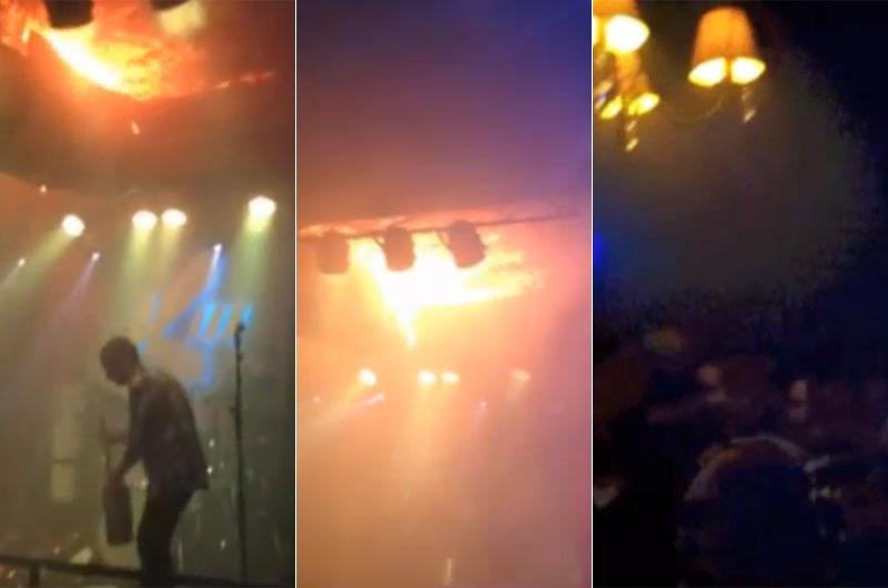 Clipes mostram fogo atingindo espuma e desespero das pessoas que se amontoaram na sa&iacute;da