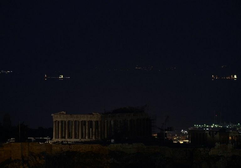 Parthenon em Atenas, na Gr&eacute;cias, tamb&eacute;m participou de evento
