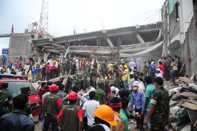 Pol&iacute;cia prende cinco por desabamento em Bangladesh