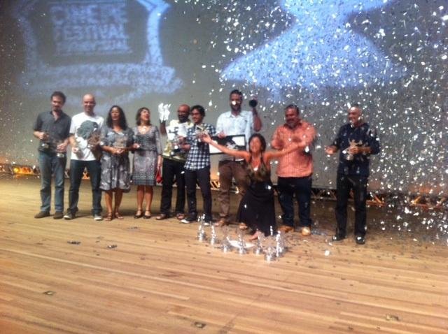 Vencedores subiram ao palco para receber homenagem