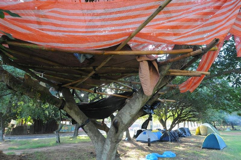 Eles est&atilde;o acampados no Parque da Harmonia h&aacute; mais de m&ecirc;s, desde que o Judici&aacute;rio come&ccedil;ou a debater o tema