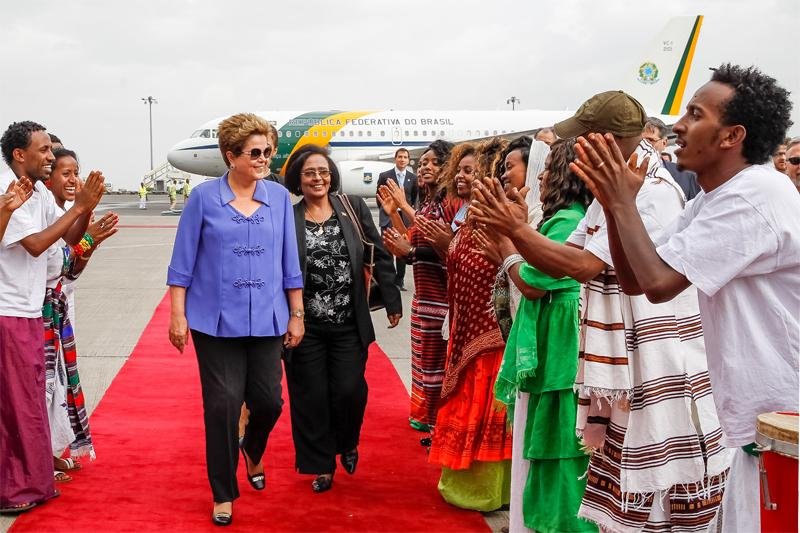Presidente est&aacute; na Eti&oacute;pia como convidada do Jubileu de Ouro da Uni&atilde;o Africana