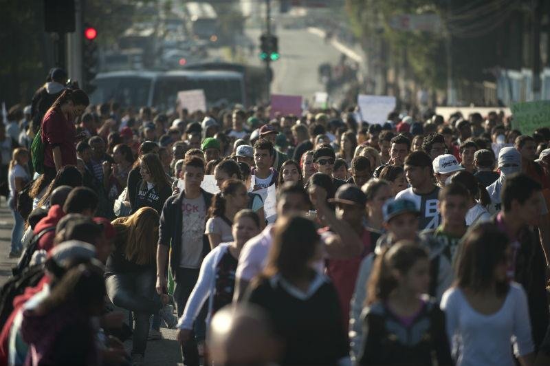 Boa parte do protesto foi tranquila