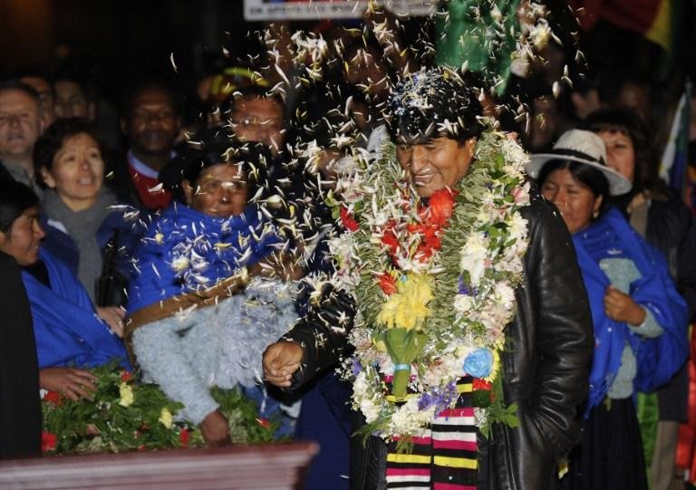 Evo Morales foi recebido com festa na Bol&iacute;via