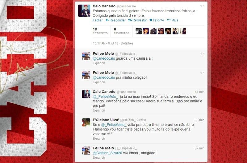 Volante solicitou camisa a Caio no Twitter