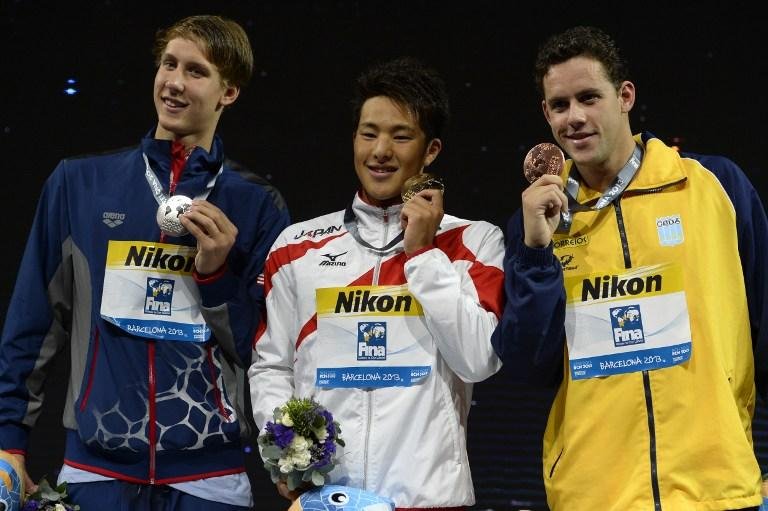 Thiago Pereira (D) conquistou o bronze nos 400 medley