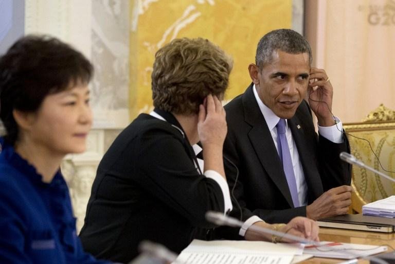 Dilma ficou lado a lado de Obama em abertura do G20