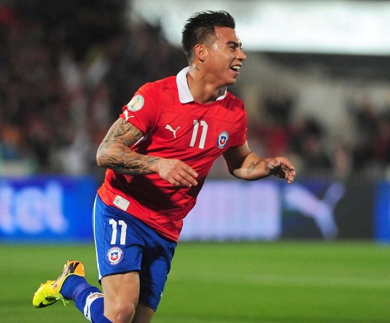Vargas marcou o primeiro da goleada do Chile