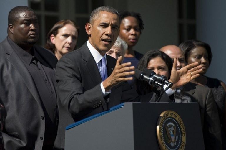 Barack Obama discursou em frente a Casa Branca