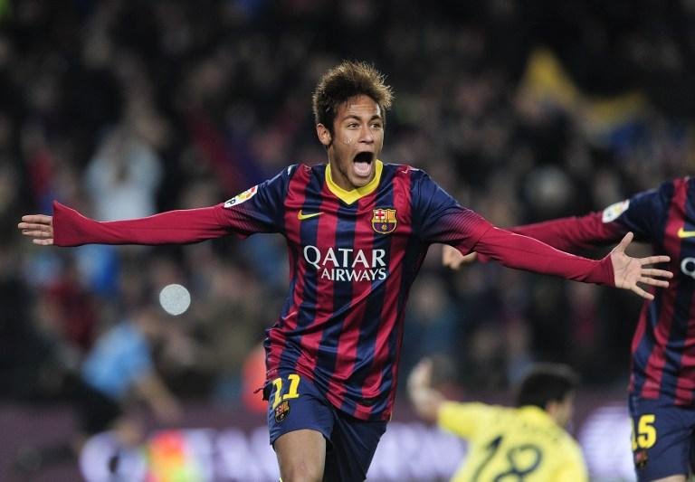 Neymar marcou os dois gols do Barcelona