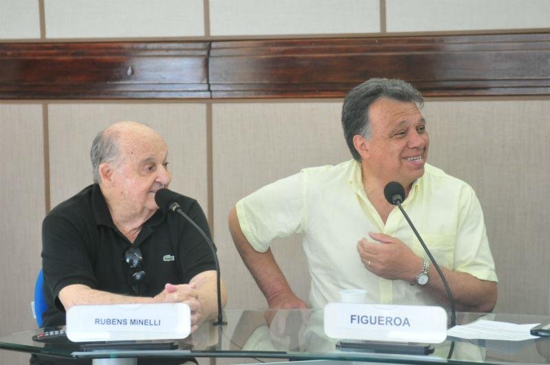Figueroa esteve ao lado de Rubens Minelli no programa Ganhando o Jogo