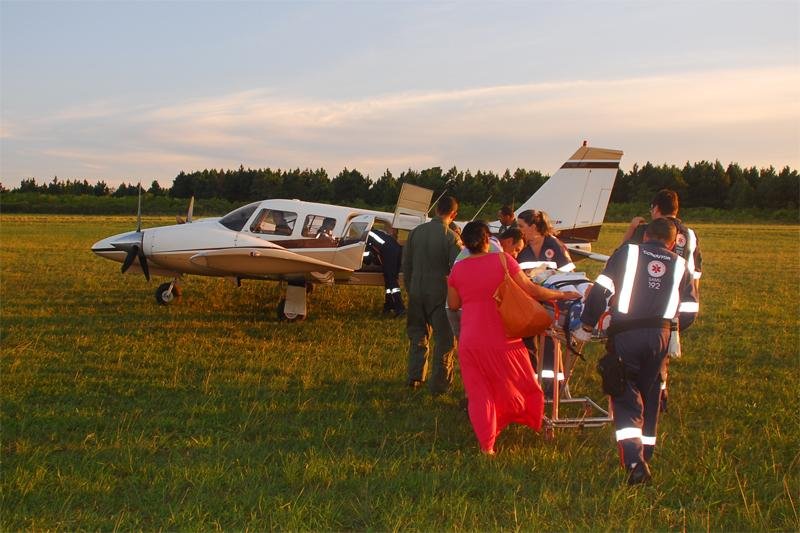 Menina foi encaminhada para Canoas com aeronave da BM