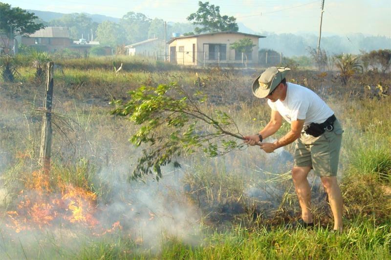 Bombeiros e Comando Ambiental evitaram que chamas chegassem em &aacute;rea residencial