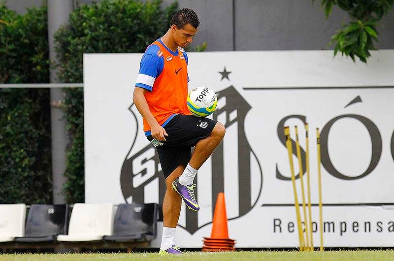 Leandro Dami&atilde;o treina no Santos