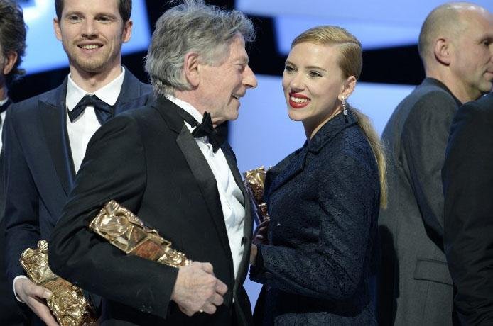 Roman Polanski e Scarlett Johansson recebem pr&ecirc;mio do C&eacute;sar 2014