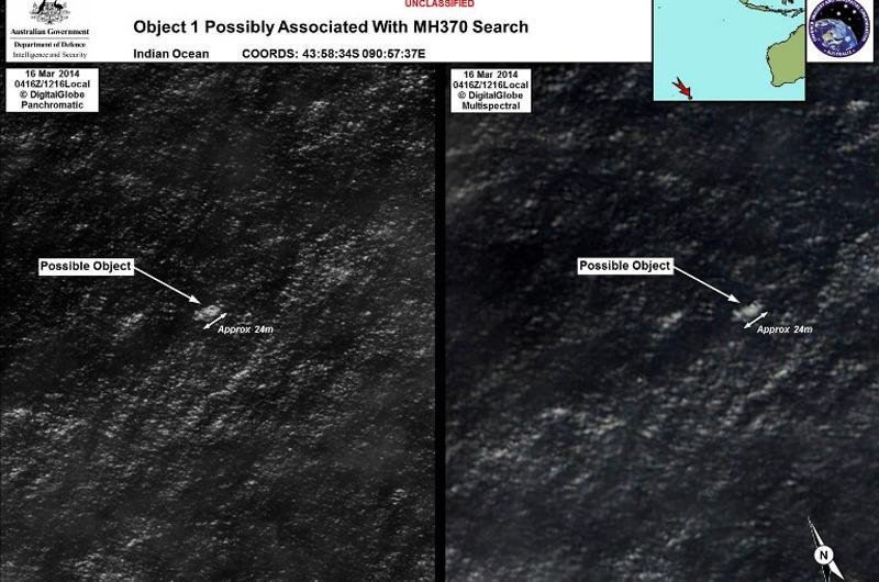 Quatro avi&otilde;es da Austr&aacute;lia buscam dois objetos identificados 