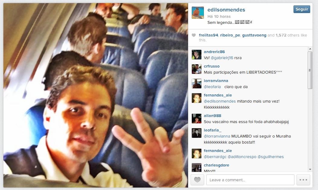Ed&iacute;lson postou foto do zagueiro Bol&iacute;var ap&oacute;s derrota do Flamengo