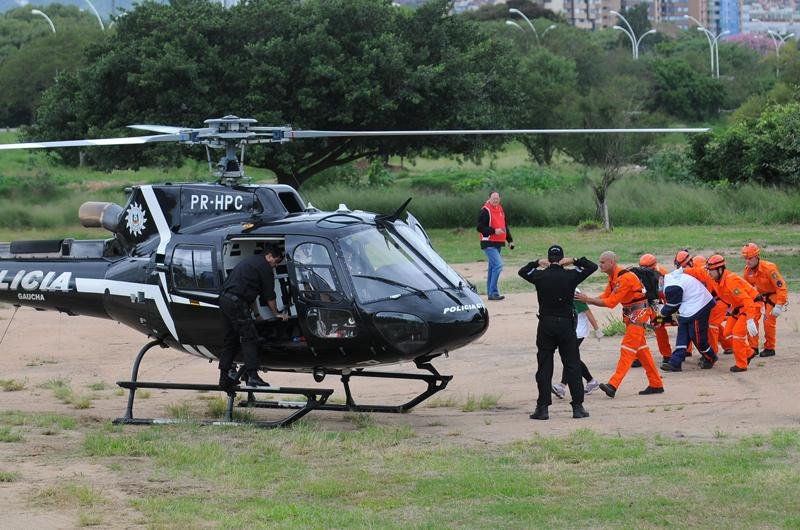 Helic&oacute;ptero da Pol&iacute;cia Civil foi utilizado durante os testes