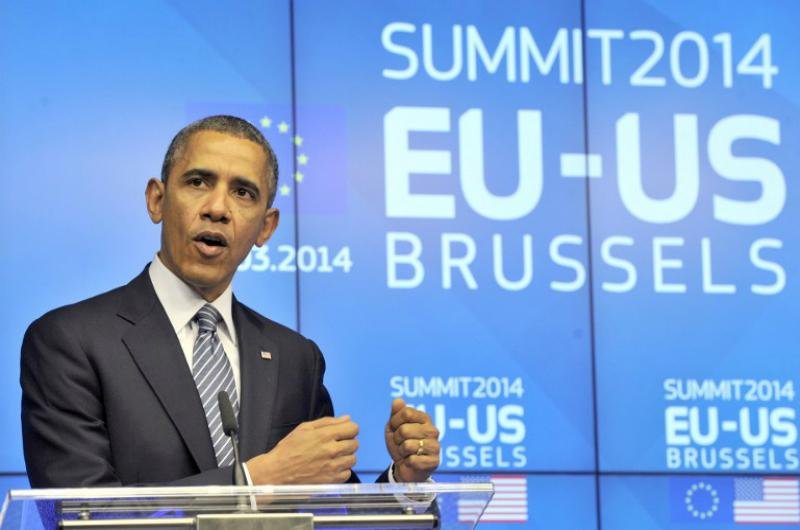 "Os Estados Unidos e a Europa est&atilde;o unidos" na crise ucraniana, disse Obama 