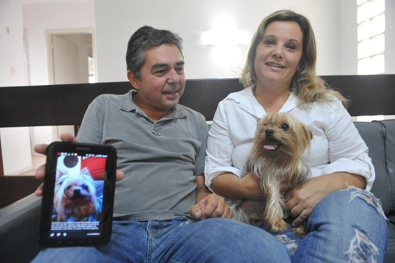 Fam&iacute;lia reencontra c&atilde;o achado em carro roubado