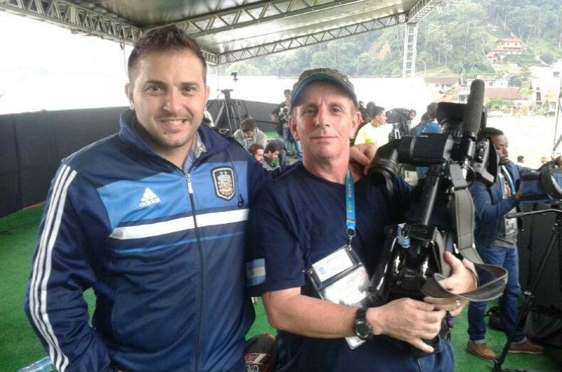 Diego Brancatelli (E) e Falcutti Santiago acompanham a sele&ccedil;&atilde;o brasileira  