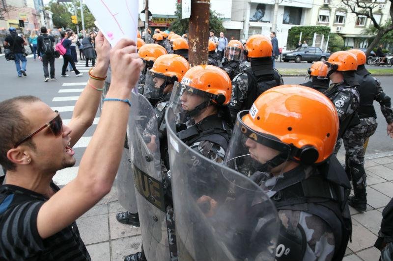 N&atilde;o ocorreram depreda&ccedil;&otilde;es durante o protesto
