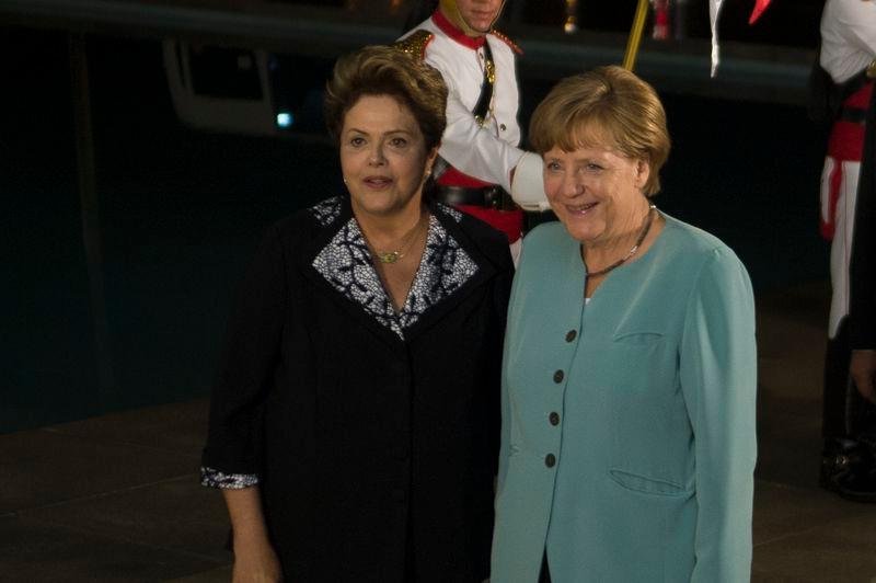 Presidente Dilma Rousseff recebeu a chanceler Angela Merkel no Pal&aacute;cio da Alvorada