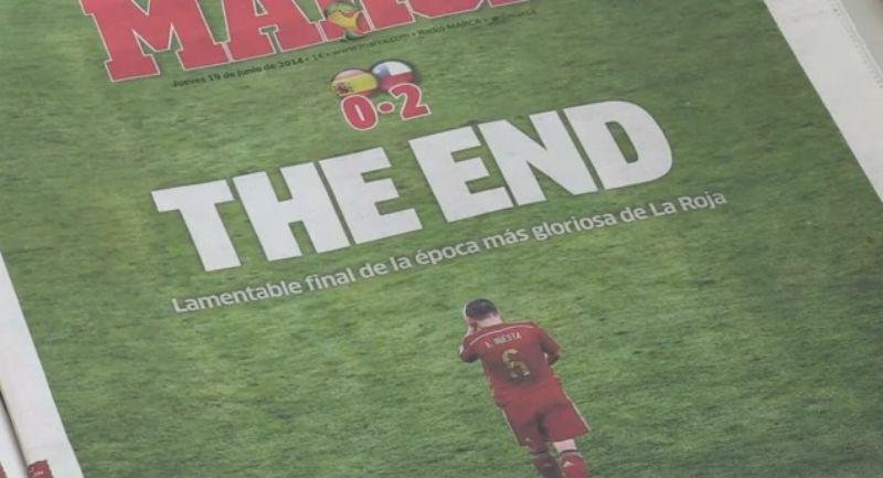 Jornais acreditam em fim de ciclo com elimina&ccedil;&atilde;o da Espanha