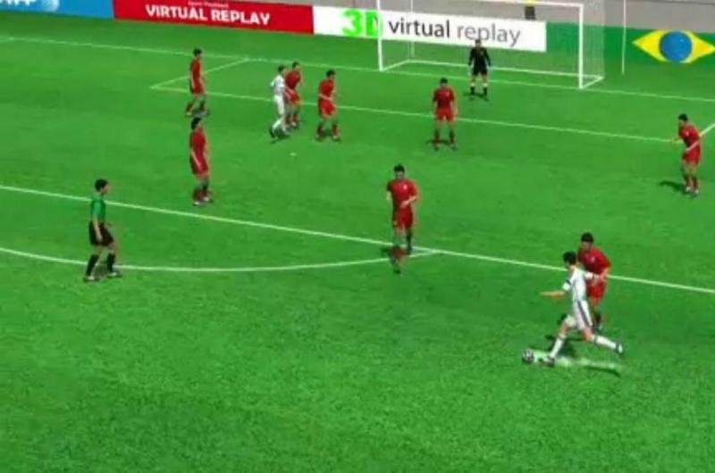 Detalhe do gol de Lionel Messi