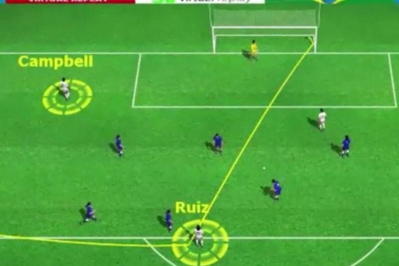 Veja a anima&ccedil;&atilde;o dos gols de Costa Rica e Gr&eacute;cia